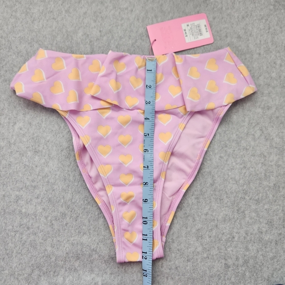 Stoney Clover Ln x Target NWT WM Purple Hearts Hi-Leg Flutter Swim Bottom Size S - Picture 5 of 12